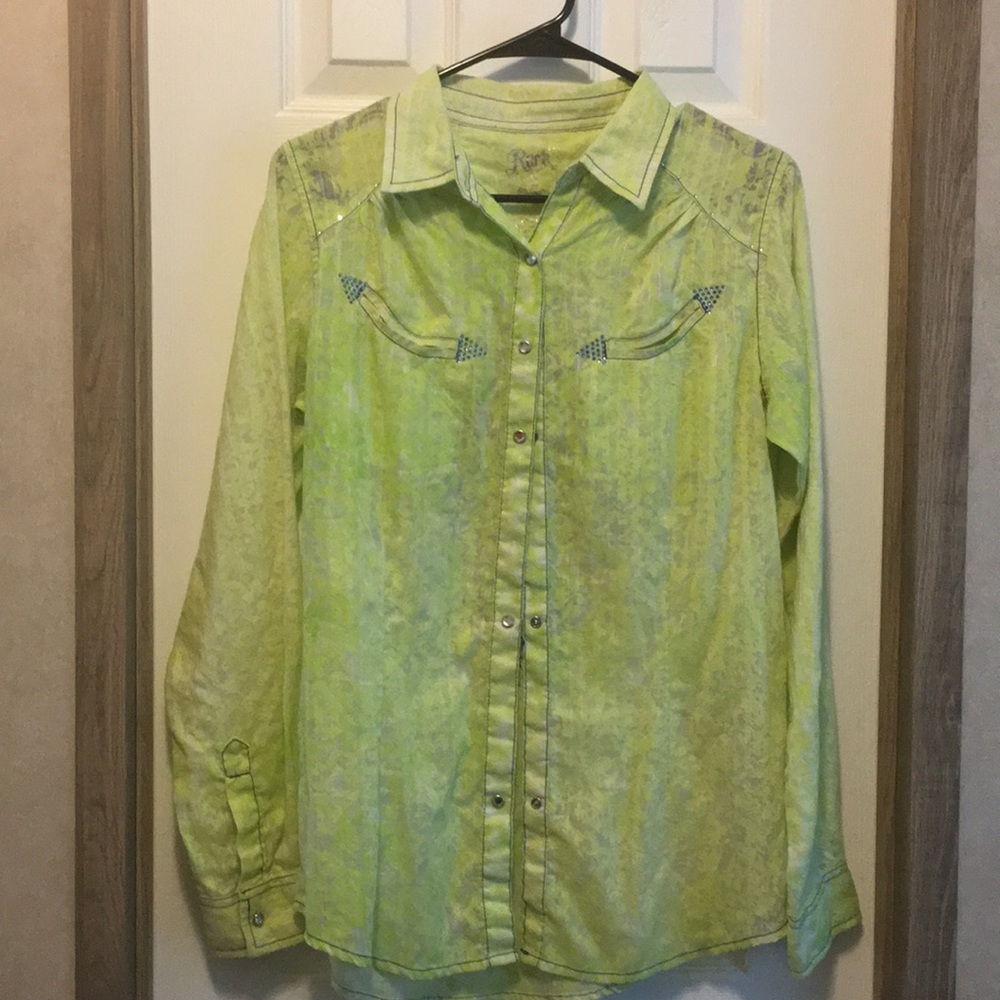 Button up snap shirt.
